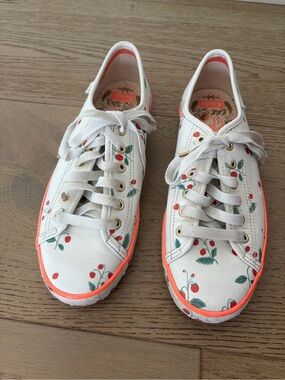 Rifle Paper Co. for Keds White Berry-Print Low-Top Sneakers with Coral Trim